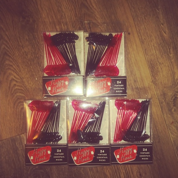 Set of 5 vintage Cocktail picks - Picture 1 of 2